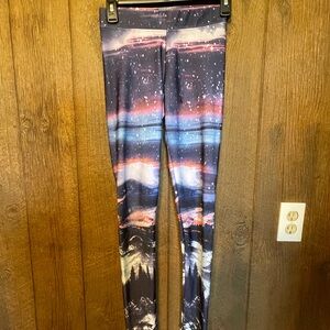 American Eagle Outfitters Galaxy Print Leggings - Blue and Pink